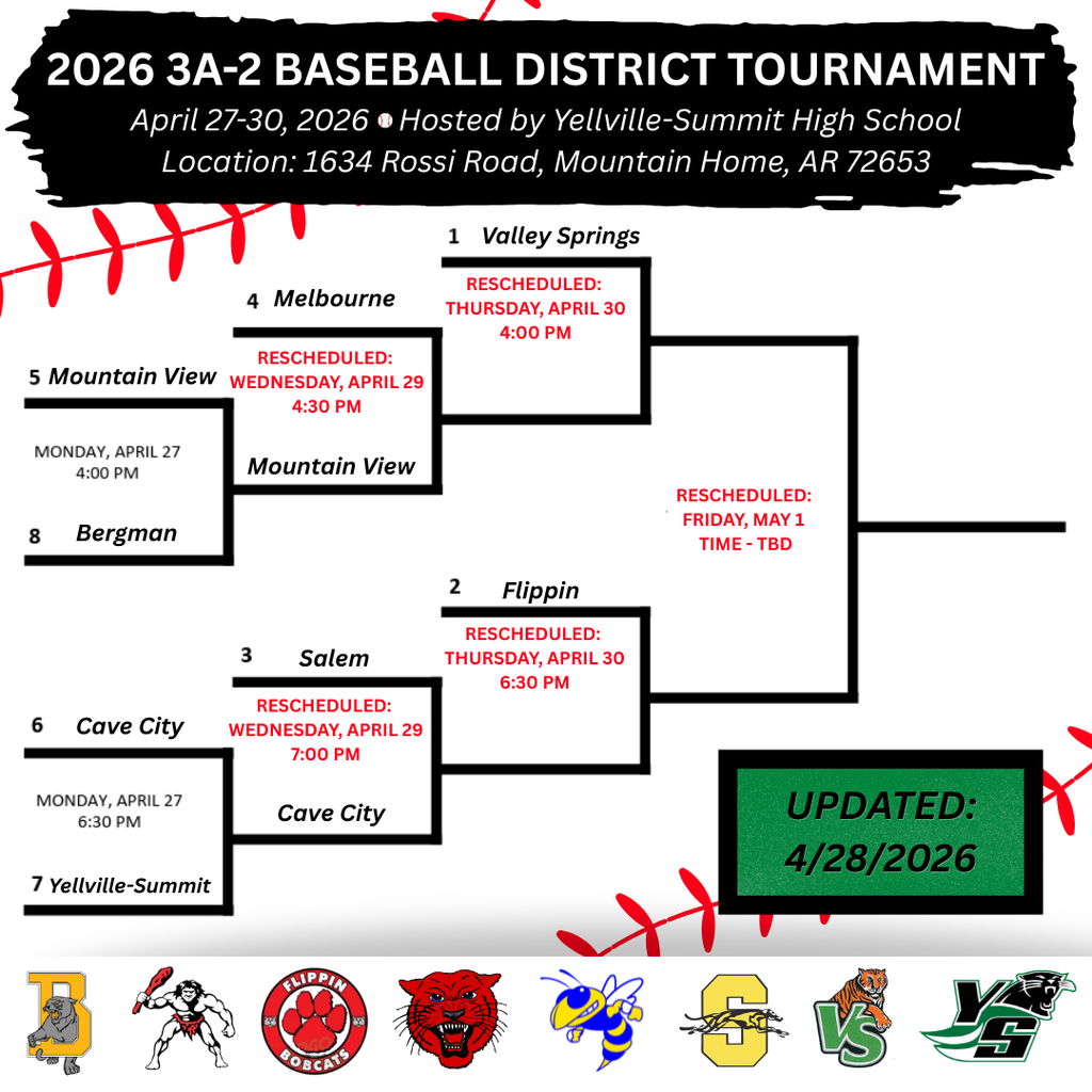 Baseball - - Updated Tournament Bracket