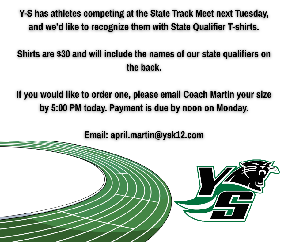 State Track Shirt Orders