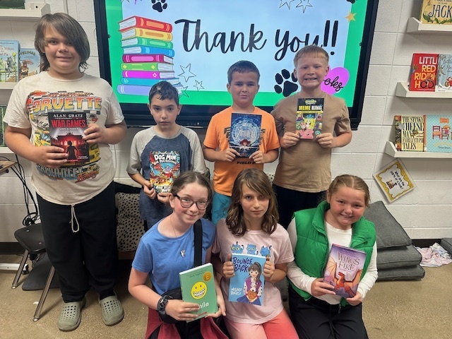 Elementary students gifted with books