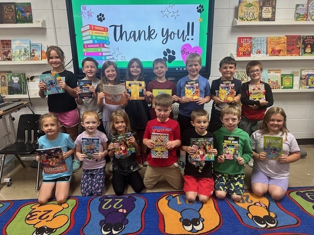 Elementary students gifted with books