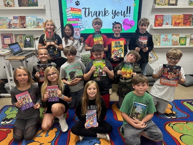 Elementary students gifted with books