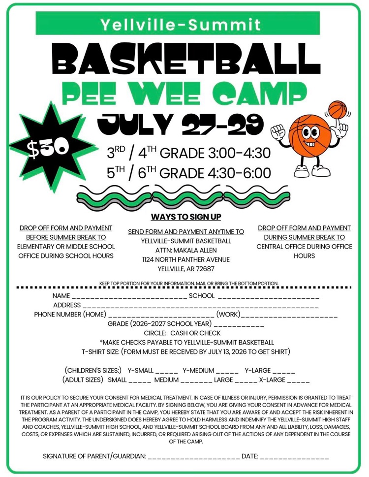 basketball pee wee camp information