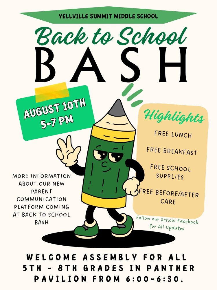 Middle School Back to School Bash Info