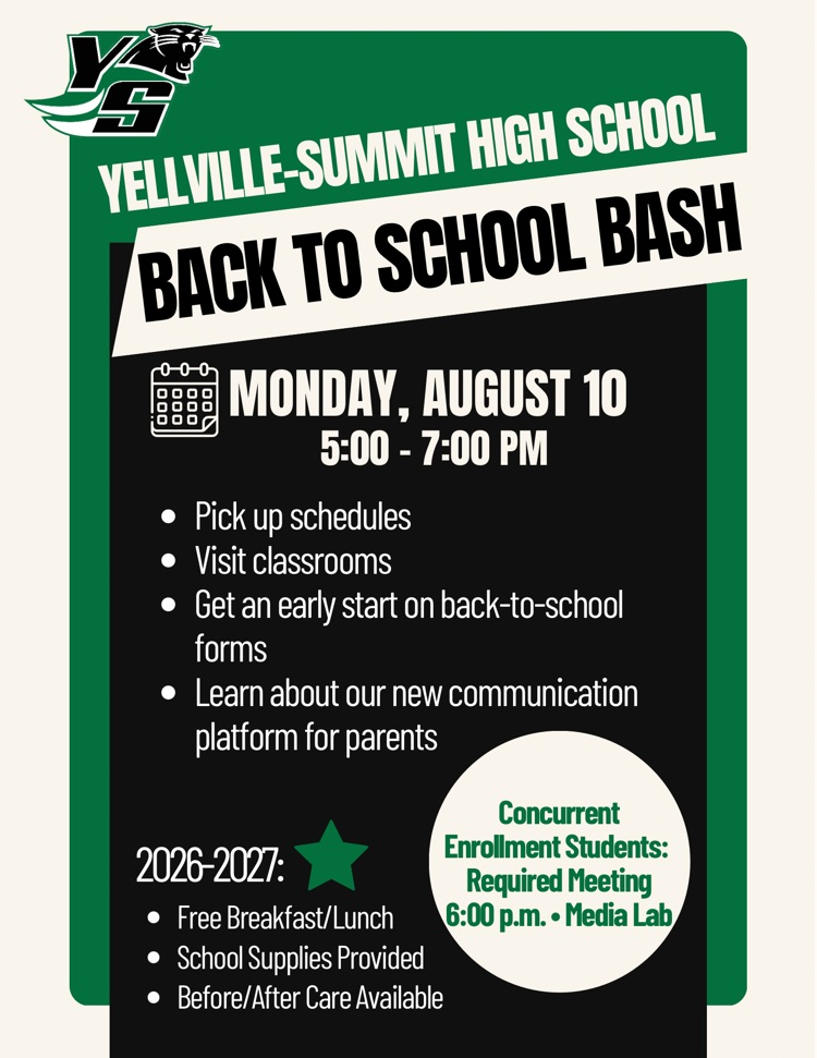 high School Back to School Bash Info