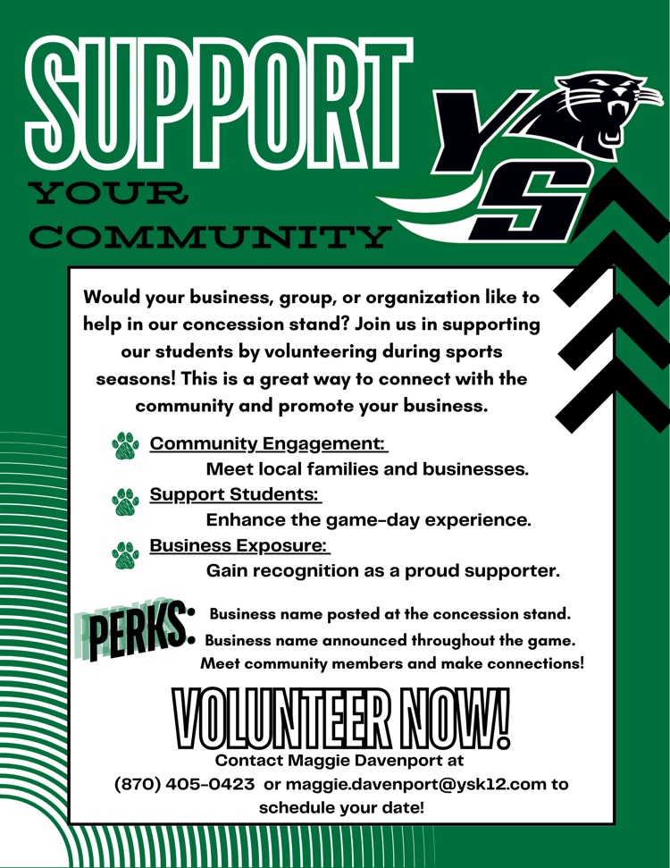 volunteer flyer for concession stands