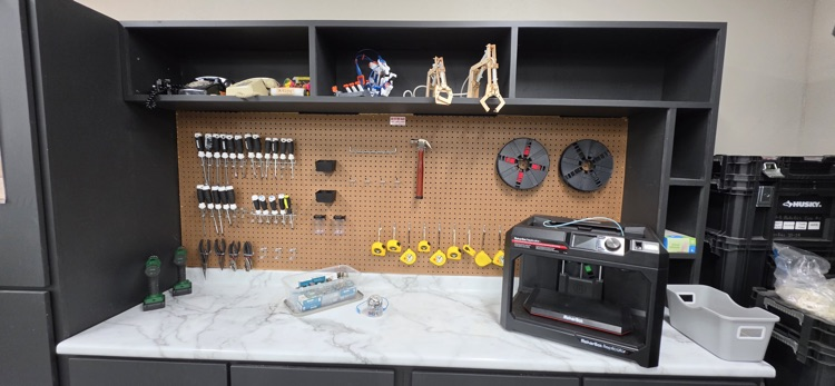 peg board donated from miller hardware