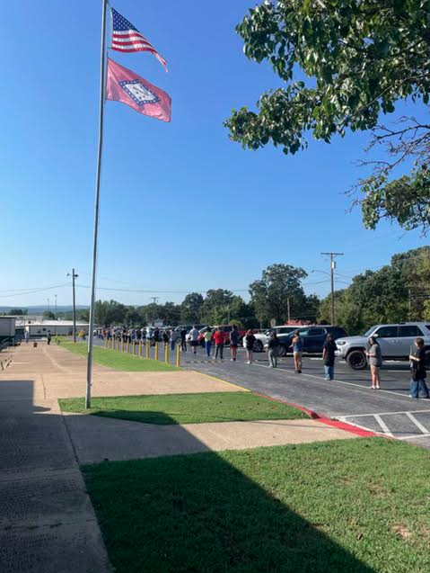 band practicing march to field