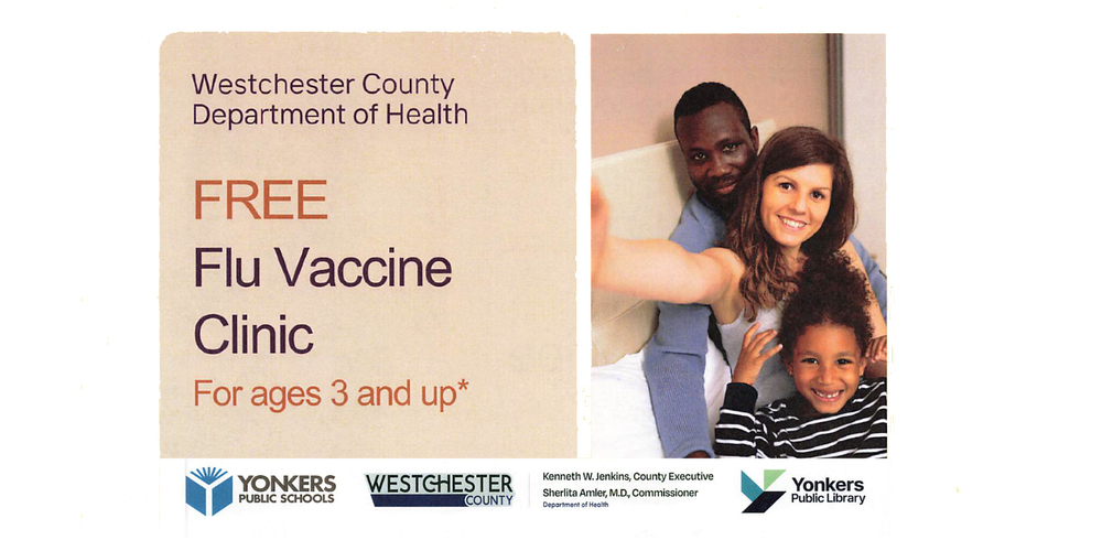 Westchester County Department of Health Free Flu Clinic for Ages 3 and up