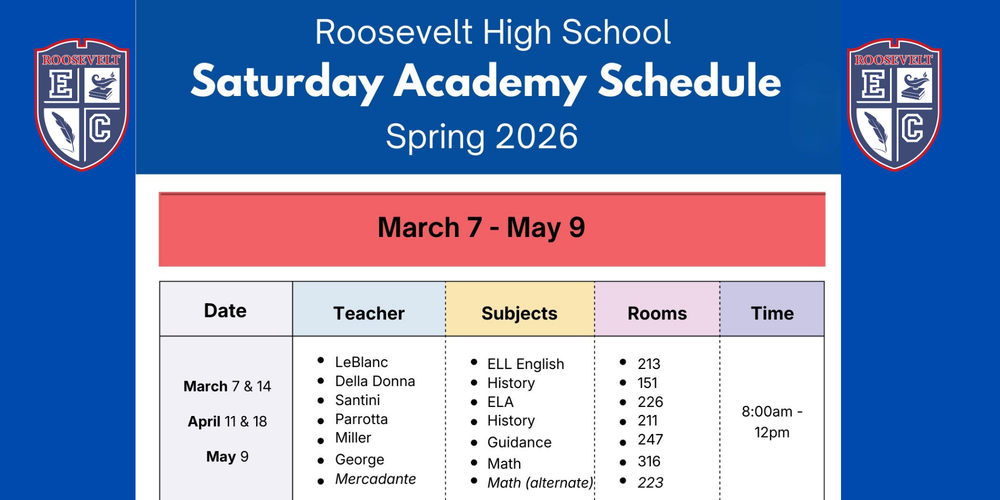 Saturday Academy Schedule Spring 2026