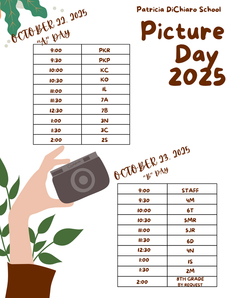 Picture Day Schedule