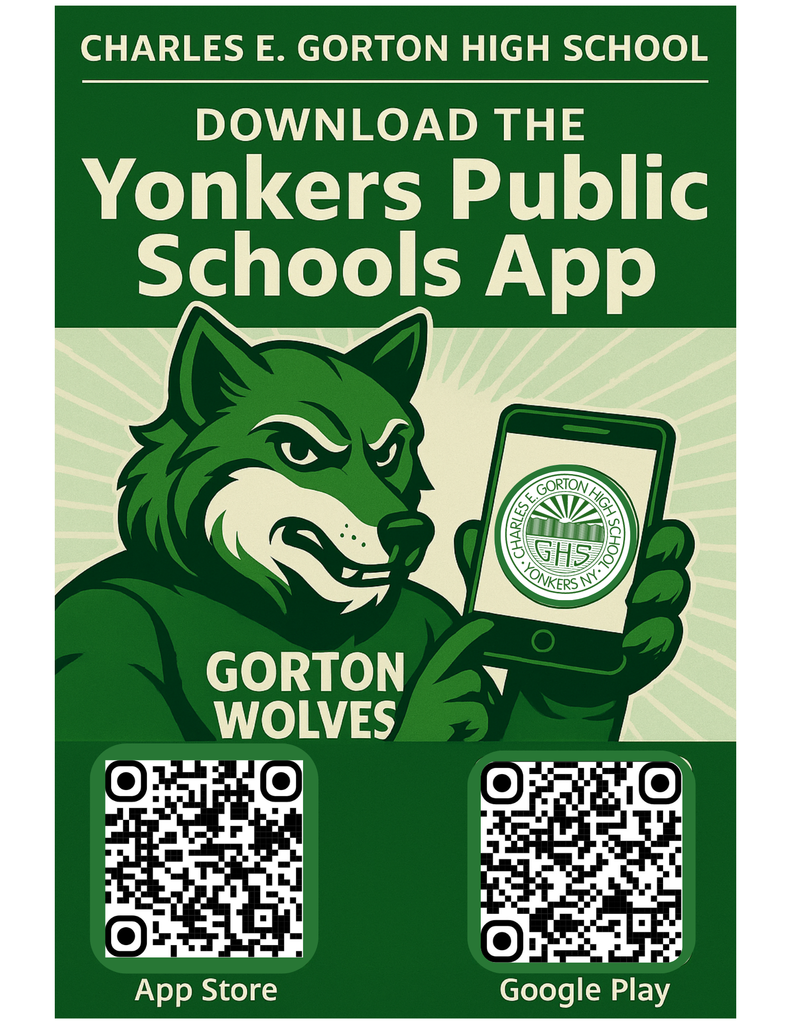 Wolf holding cell phone with QR codes promoting the download of the new YPS GHS App
