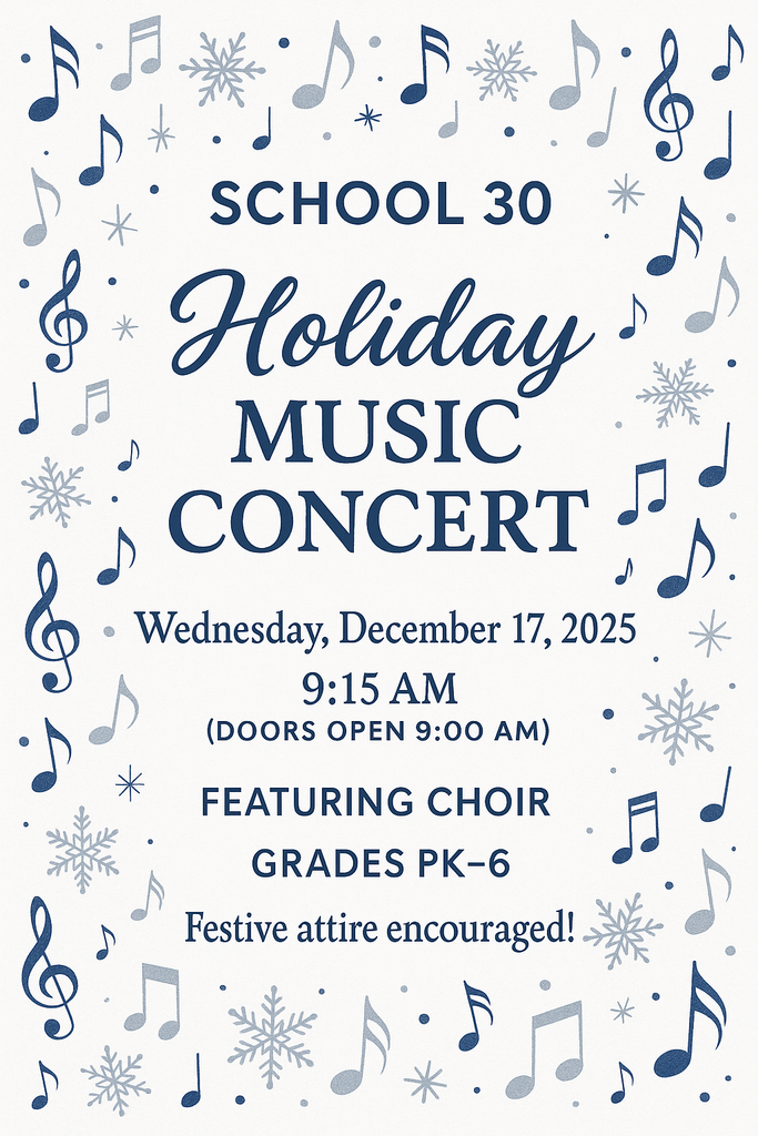 Holiday Concert Flyer - Wednesday December 17, 2025. Doors open at 9:15 am