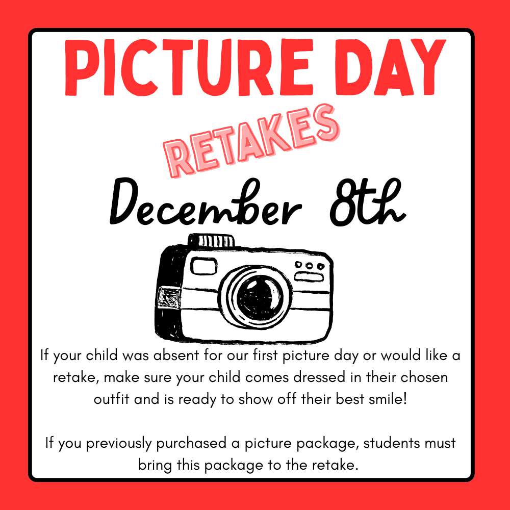 Picture Day Classroom Announcement in Blue Illustrative Style