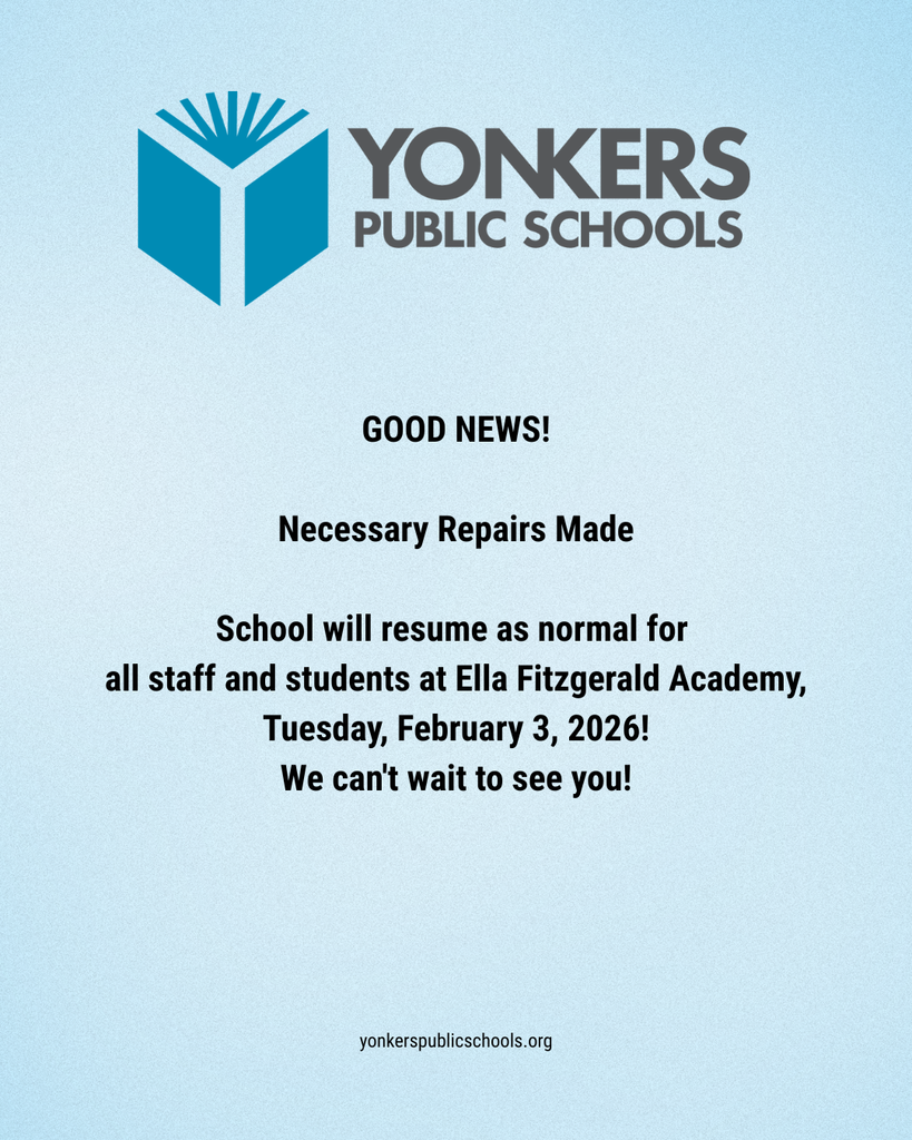 School will resume as normal for all staff and students at Ella Fitzgerald Academy, Tuesday, February 3. 2026!  We can't wait to see you!