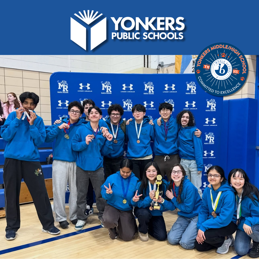 Congratulations to our YMHS Science Olympians on earning third place at the regional Science Olympiad - an outstanding achievement. The team earned a berth to the State competition and to represent Yonkers with excellence. Special thanks to Dr. Kaszczak, Mrs. Dash, and Mrs. Castelli for their dedication, time, and commitment in making this opportunity possible for our students. Their leadership and support make a difference, and it shows.