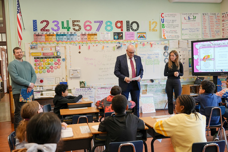 superintendent readng in Ms. Driscoll's room