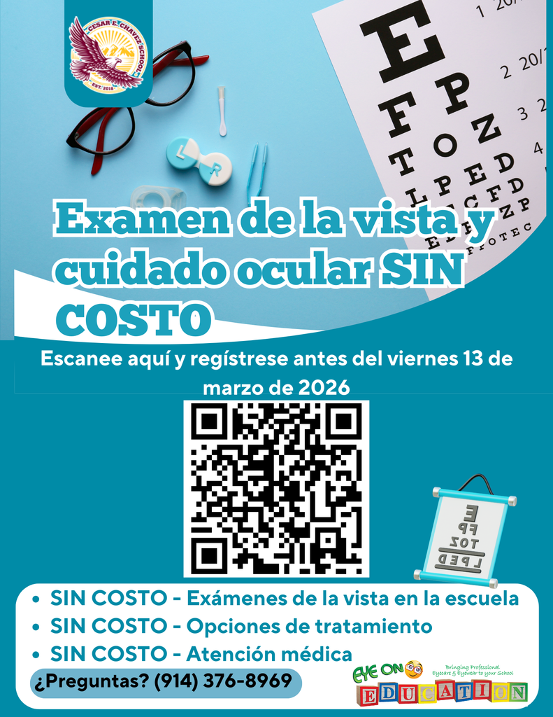 Examen de la vista SIN COSTO en escuela