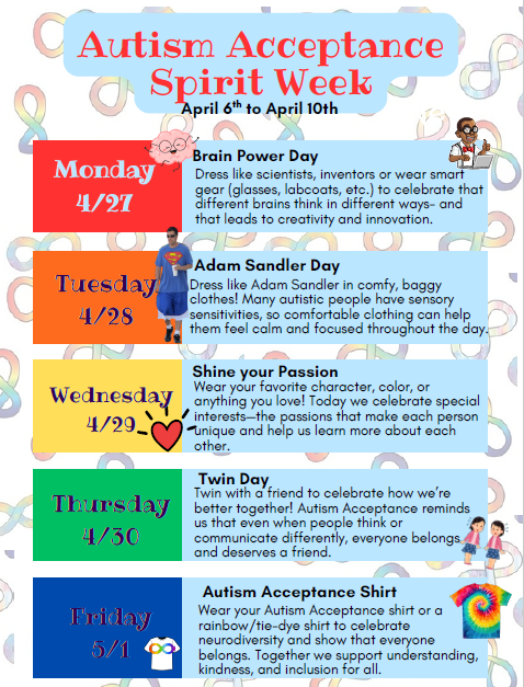 Autism Acceptance Spirit Week