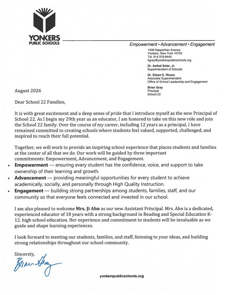 Welcome Letter Eng