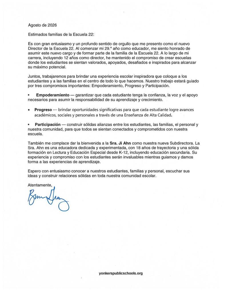 Welcome Letter Span