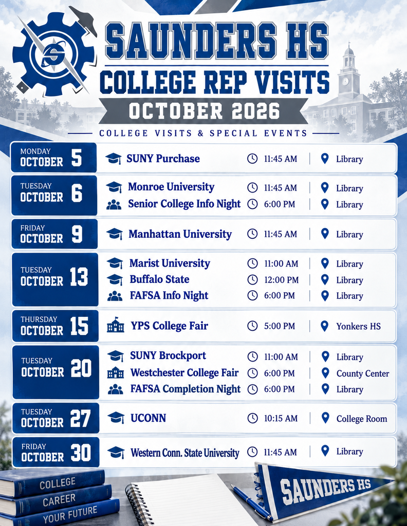 Oct 2026 College Visits and Senior College Events