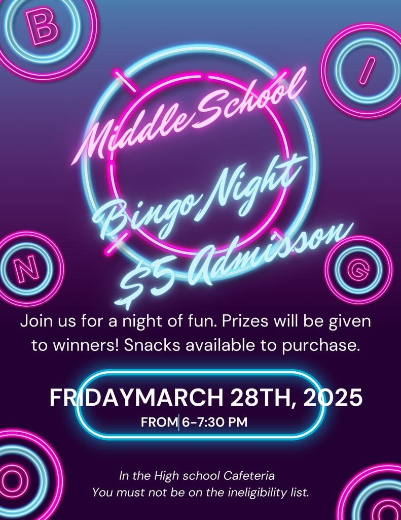 Middle School BINGO Night March 28 2025