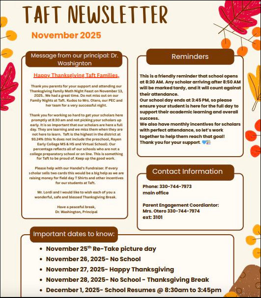 Taft Newsletter NOV