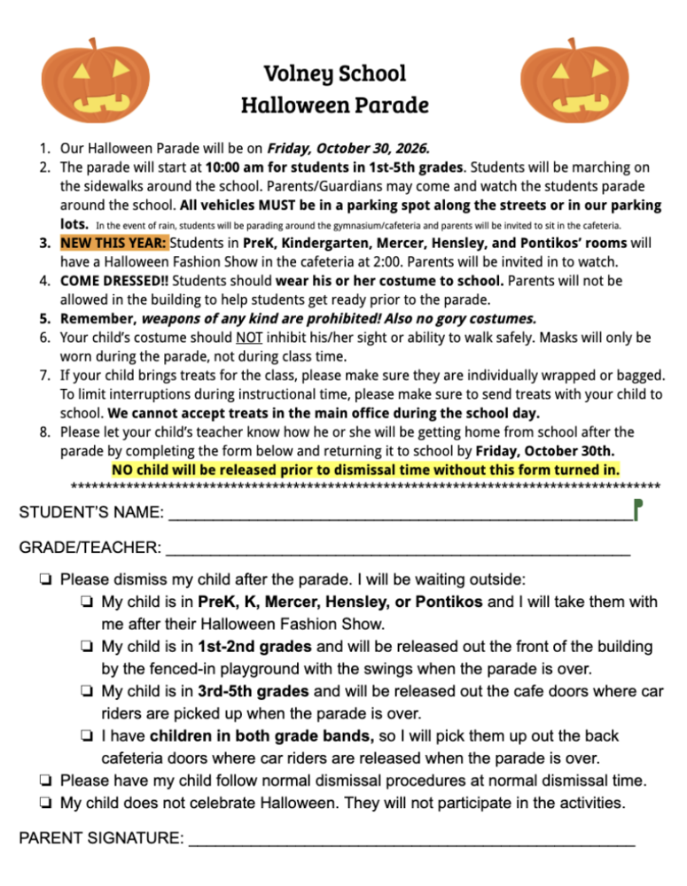 Halloween Parade Info