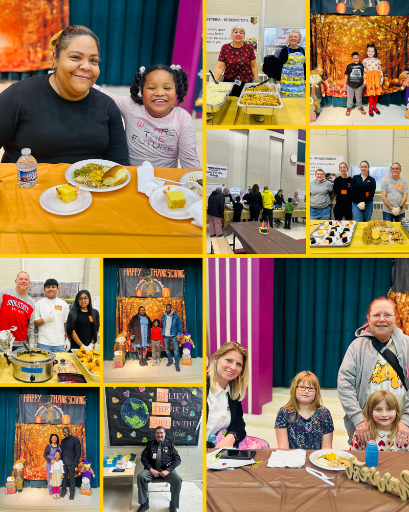 collage of school dinner photos