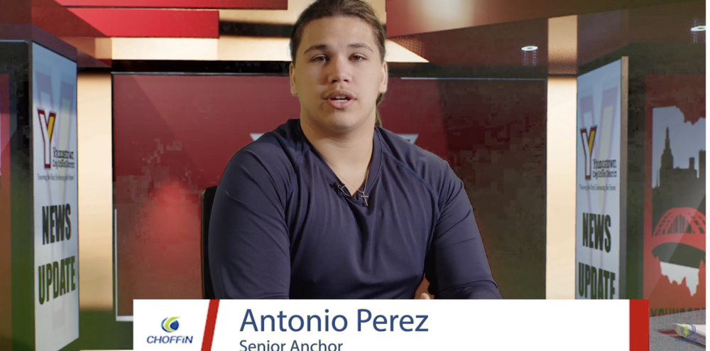 photo of student male news anchor