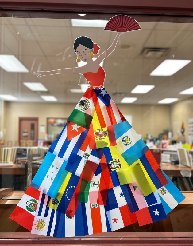 decoration with hispanic and latino flags