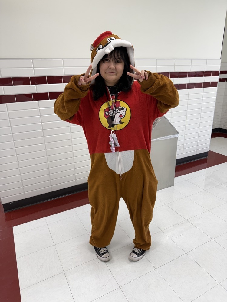 students dressed in their holiday pajamas to celebrate the coming Christmas holidays.