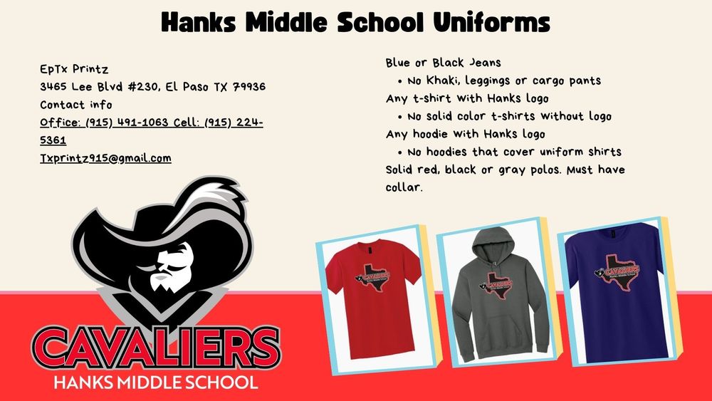 Hanks Middle School Uniforms