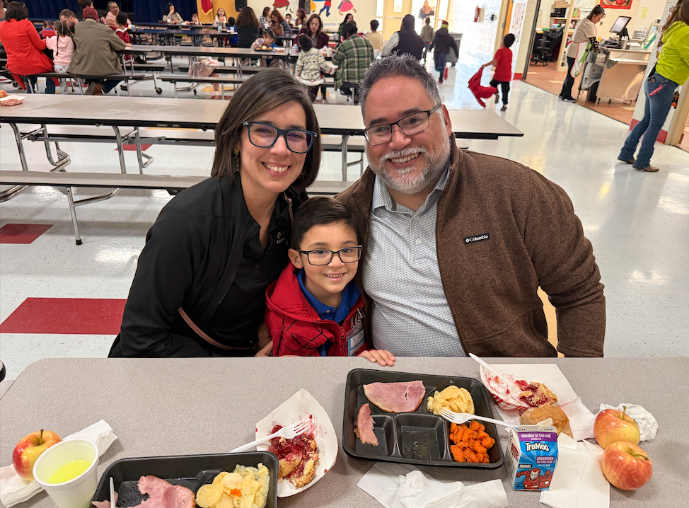 family at winter luncheon