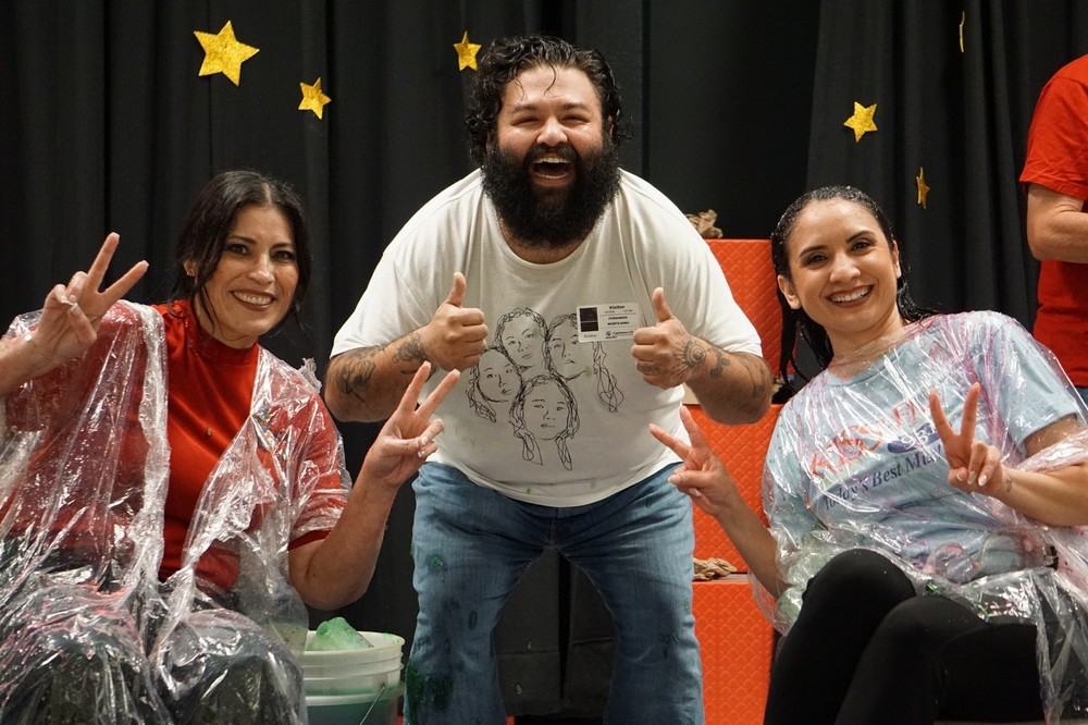 Kiss fm stars and Ms. Holguin get slimed 