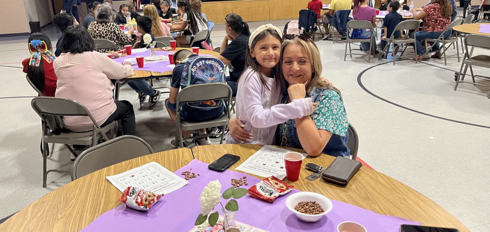 Student with. grandma at celebration