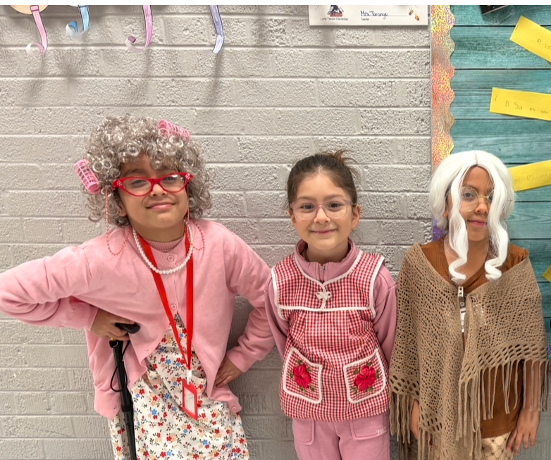 Students dressed up for 100 days of school