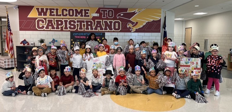 students celebrating 100 days