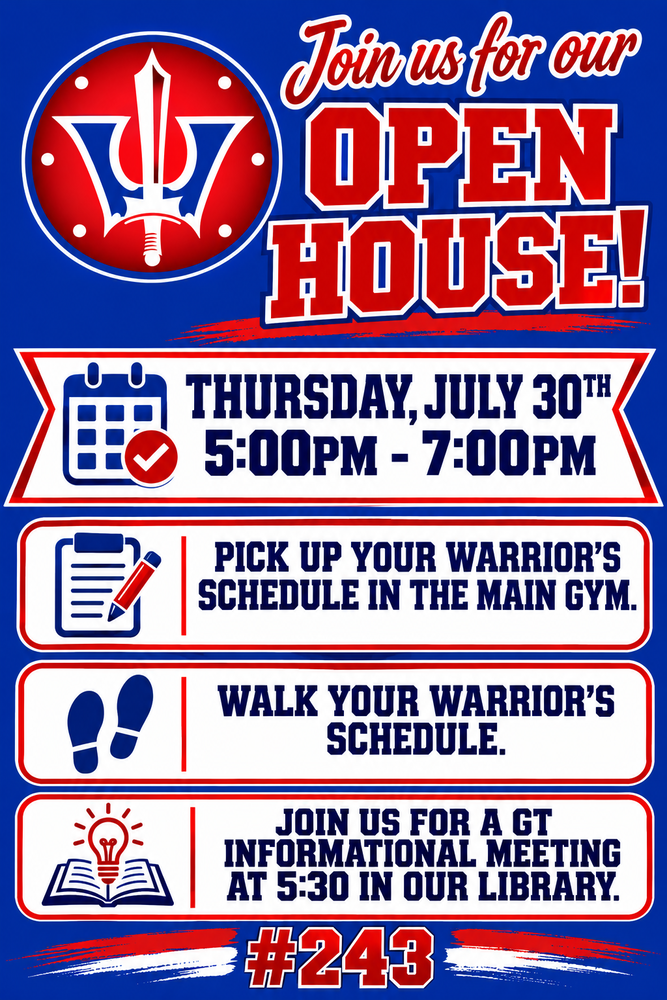 Open House for Students and Families - July 30, 2026