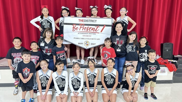 students with banner