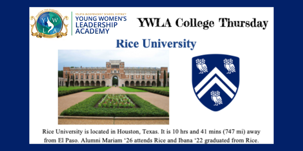 YWLA College Thursday Rice University post