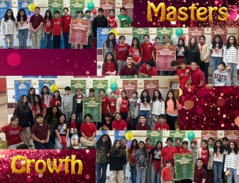 Students celebrate their Master's or Growth scores