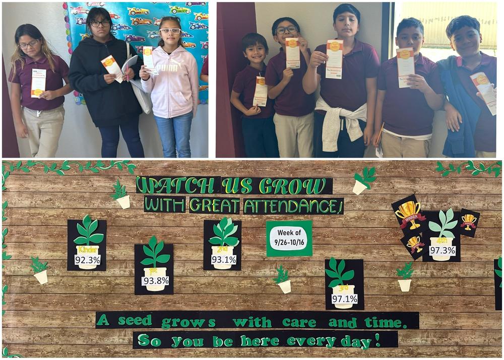 kids posing for 4th grade attendance challenge
