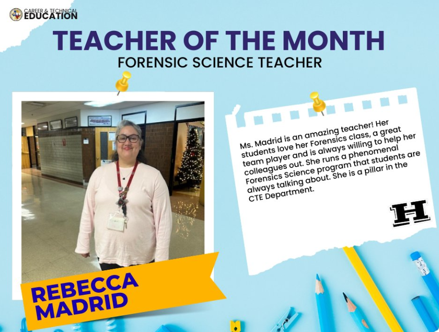 Ms Madrid CTE Teacher of the Month