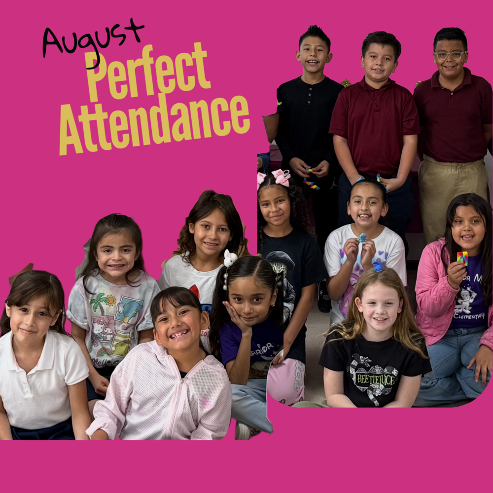 Students pose for pictures for perfect attendance