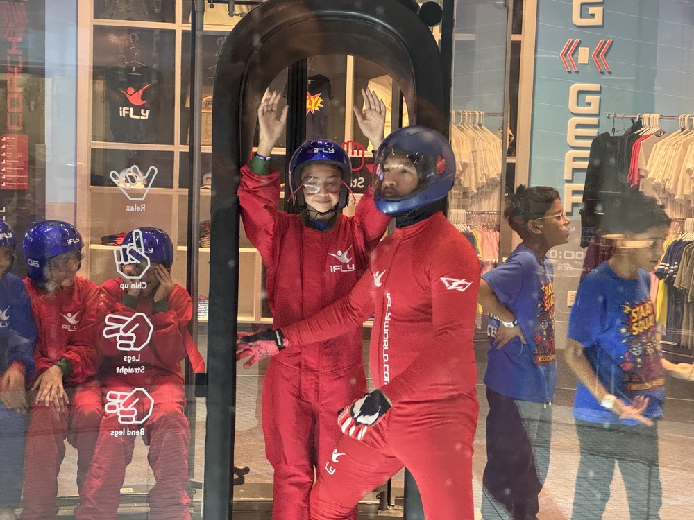 Aztec student getting ready for thier IFLY flight.