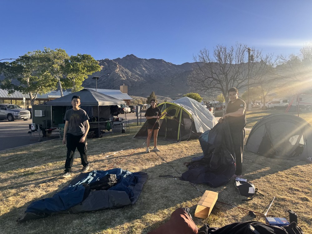 Parkland ROTC Setting Up Tents At The Bataan Memorial Death March