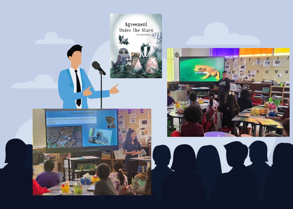 4th graders present their project for 2nd graders