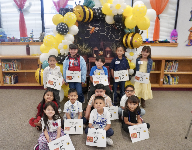Aztecs taking a picture right after their Math Bee competition.