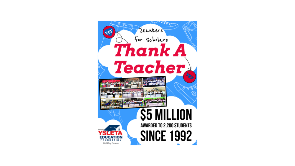Jeankers poster thanking teachers for participation